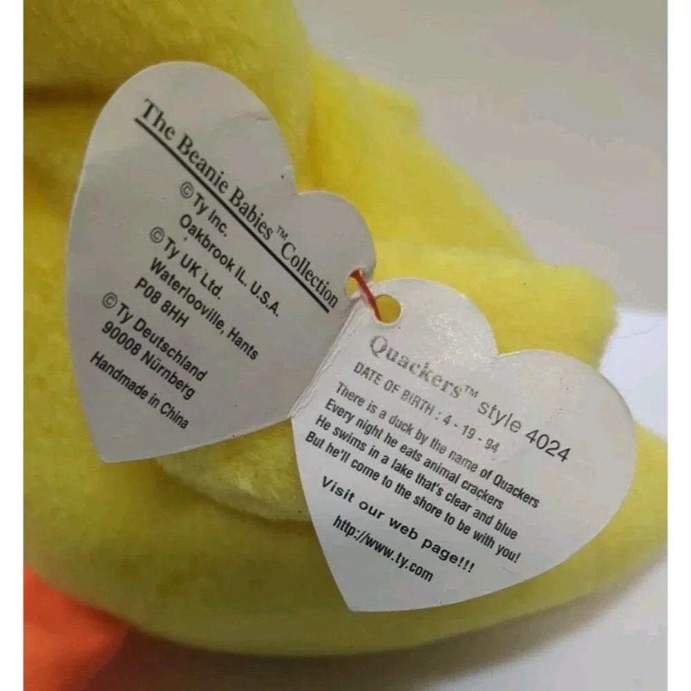 TY QUAKERS the Duck Beanie Babies Collection RETIRED 4024 1993/1994